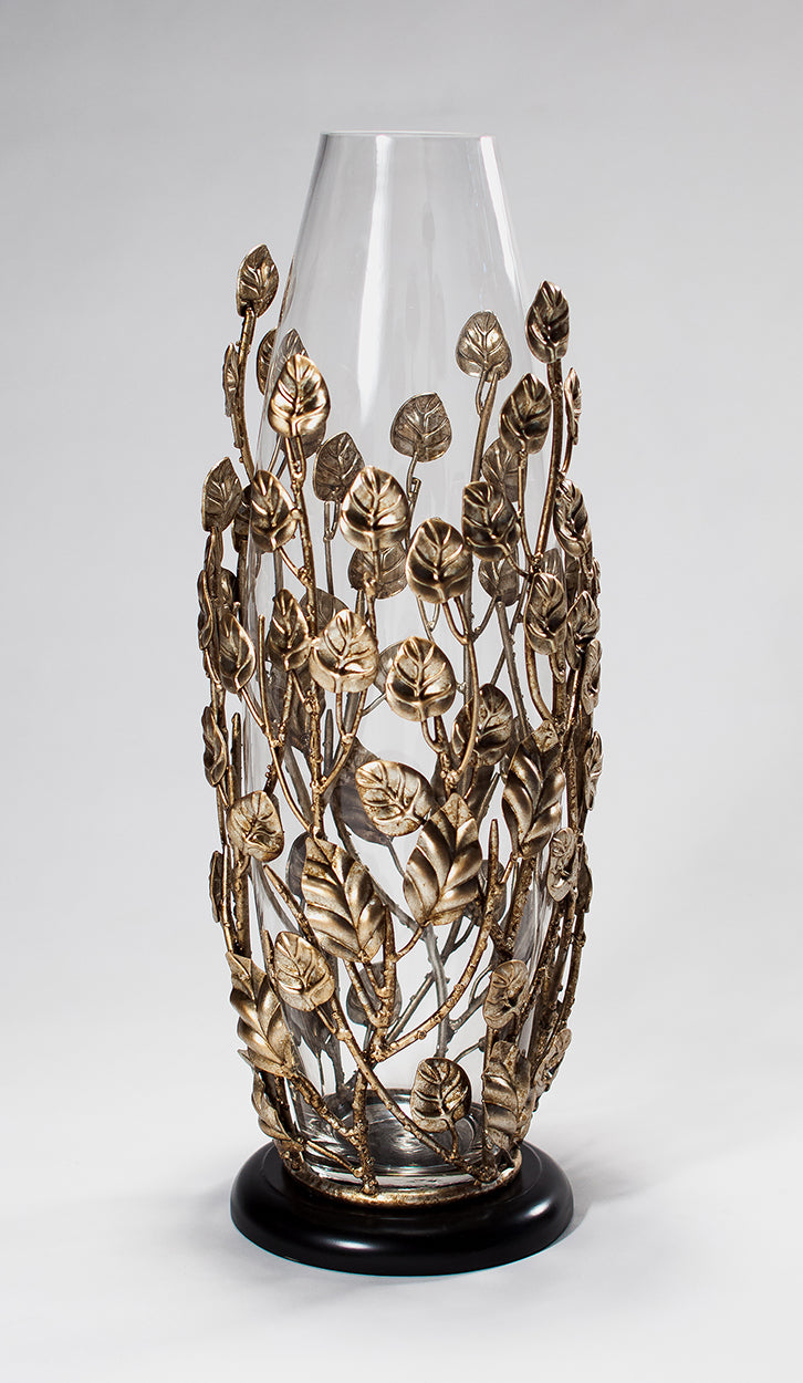 Gold Metal Leaf Vase
