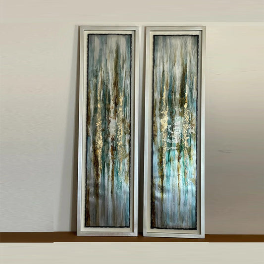 64x18 Abstract Shadow Box Painting