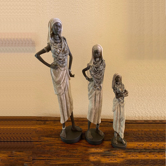 African Women Sculptures - Set of 3