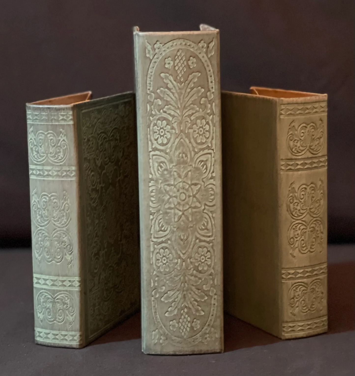 Antique Green Wooden Box Set