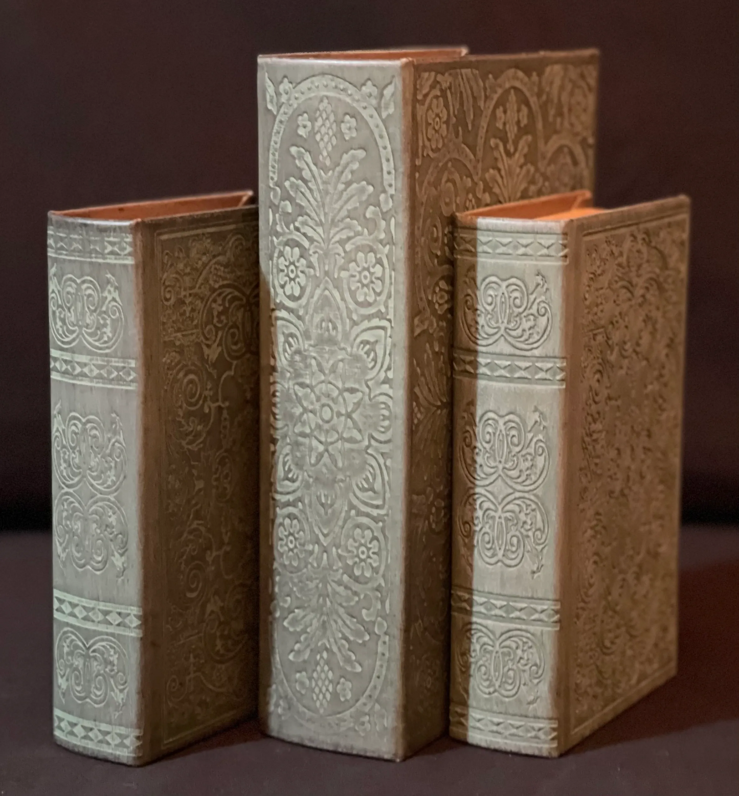 Antique Green Wooden Box Set