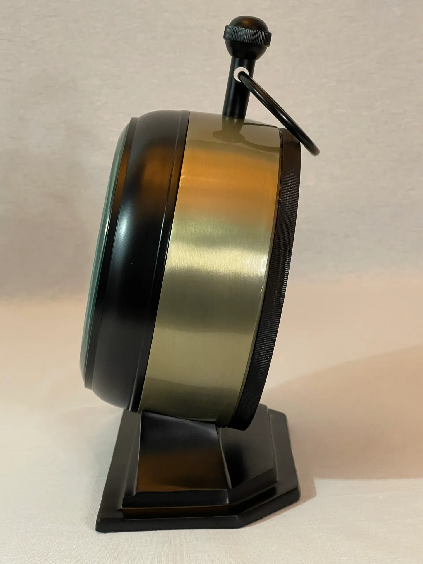 Black & Antique Gold Desk Clock
