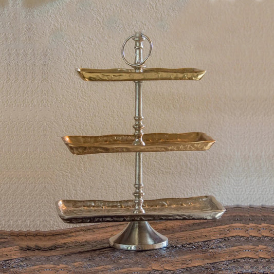 Calia Retangular Tri-Color Plate Stand