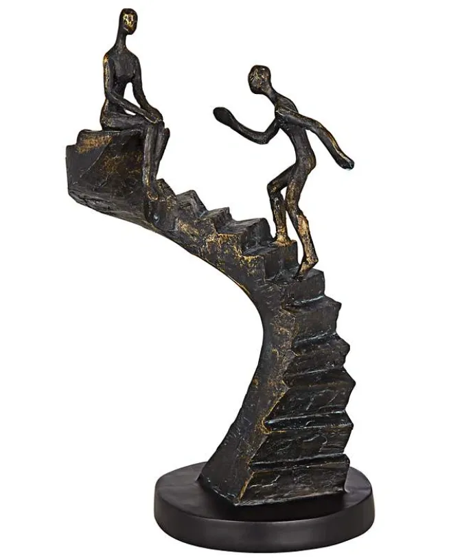 Climbing Stairs 13 3/4" Bronze Sculpture