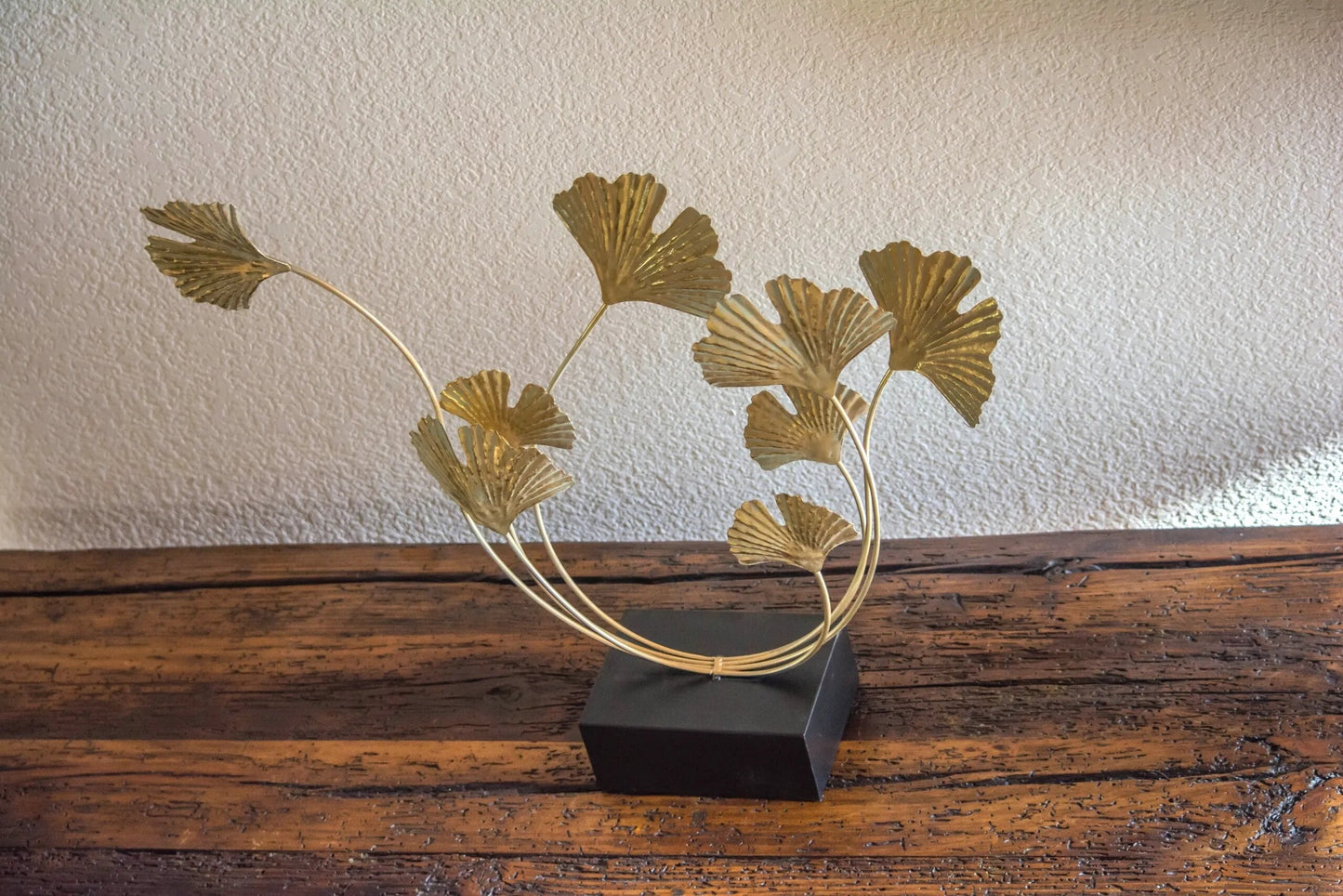 Gold Metal Floral Statue