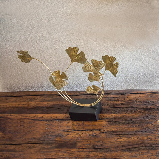 Gold Metal Floral Statue