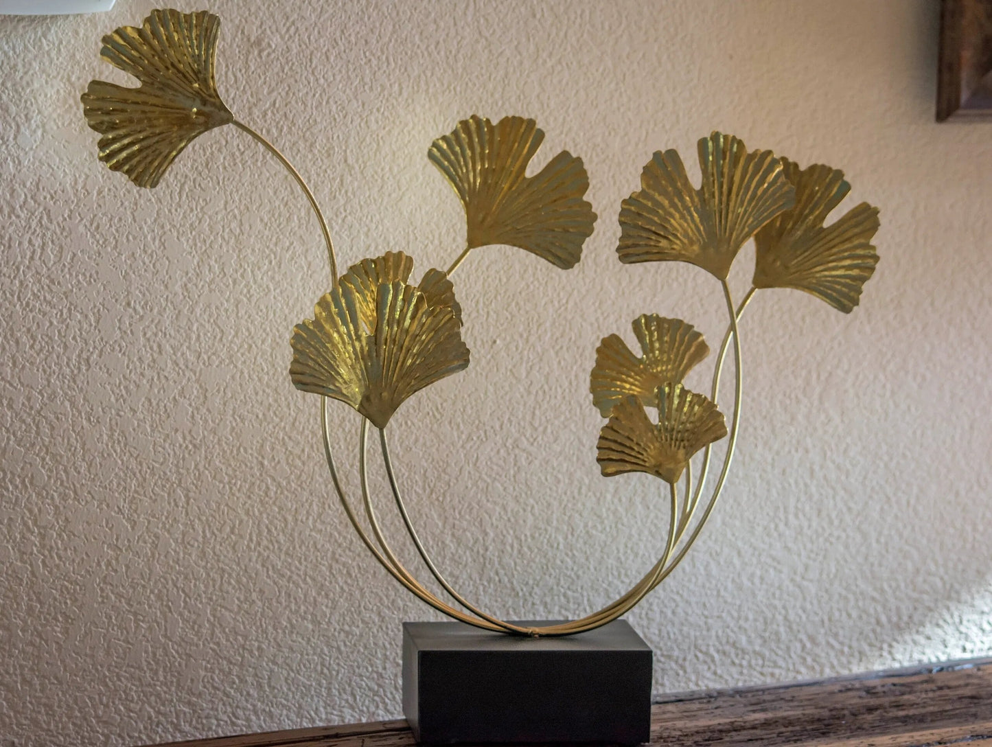 Gold Metal Floral Statue