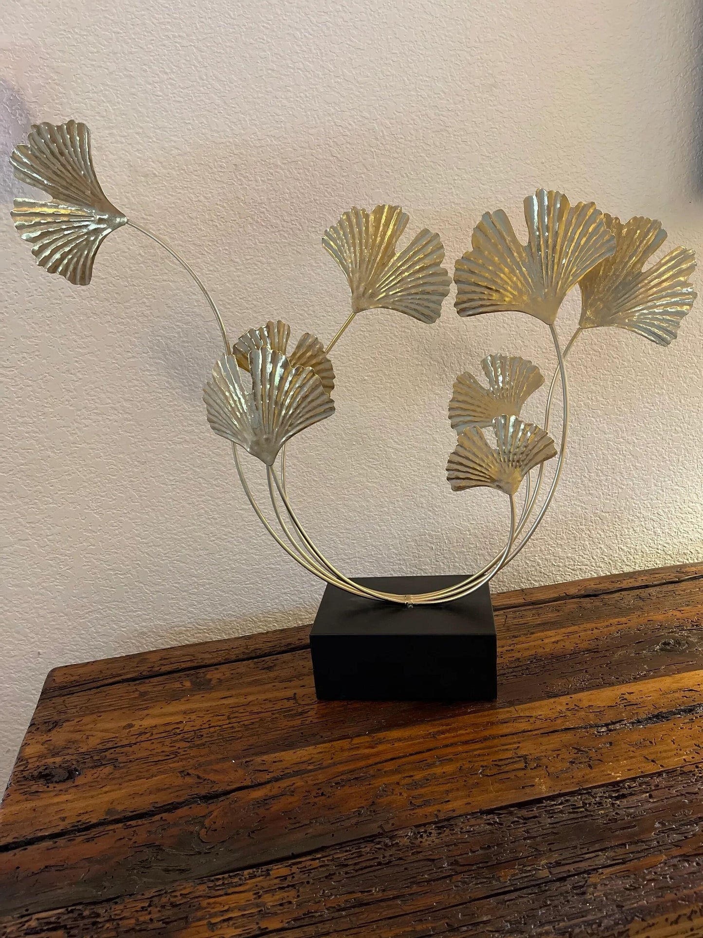 Gold Metal Floral Statue