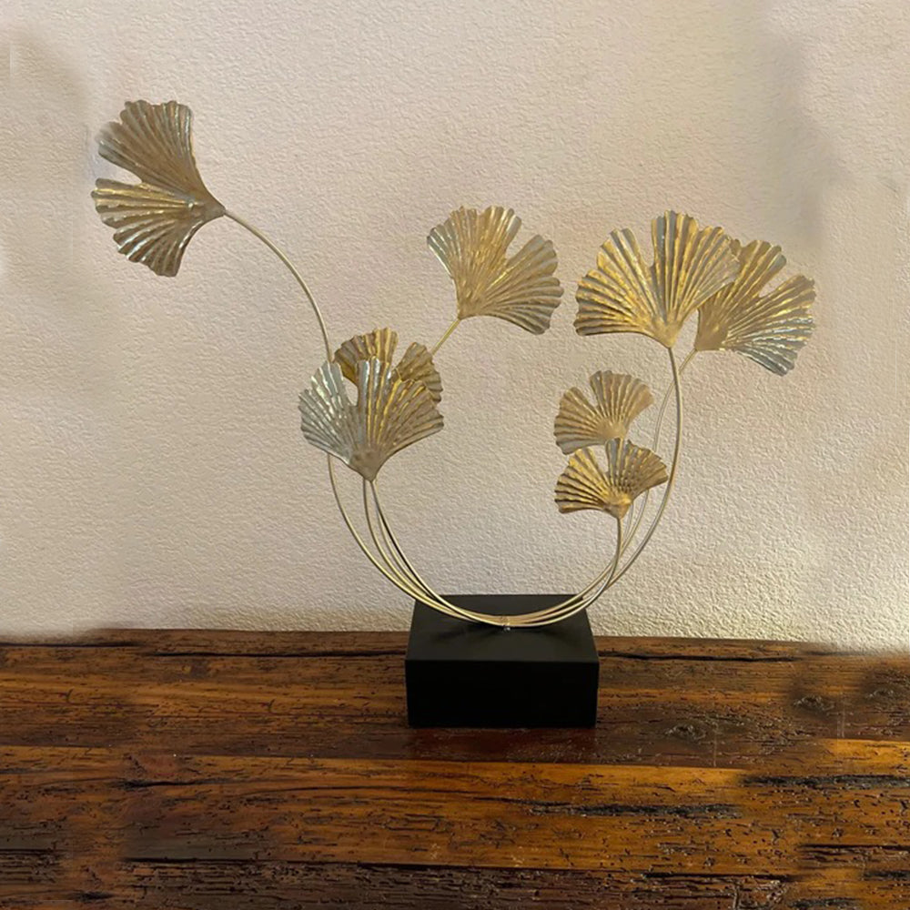 Gold Metal Floral Statue