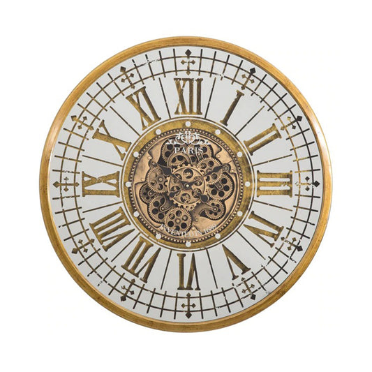 Gold Round Gear Clock