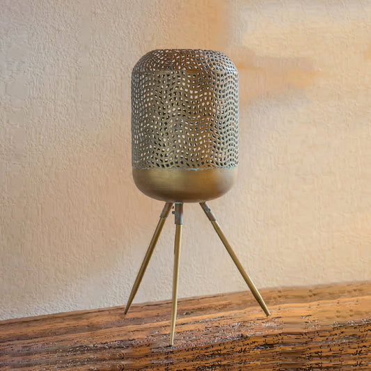Metal Bronze Lanter on Stand