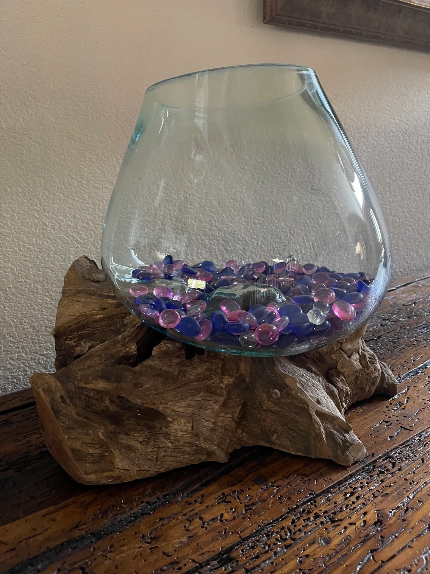 Natural Root Wood Glass Bowl