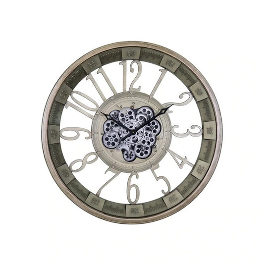 Pewter Round Gear Clock