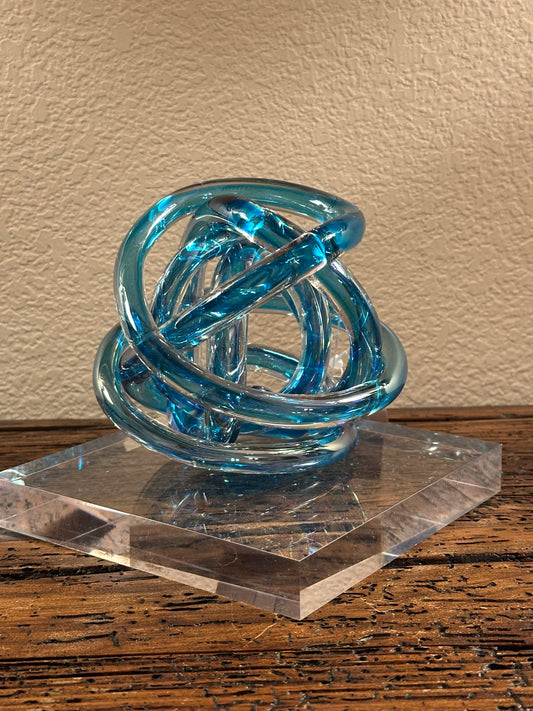 Light Blue Glass Knot - 5.9 inches