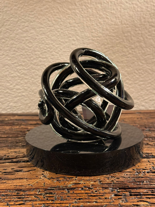 Black Glass Knot - 4.7 inches