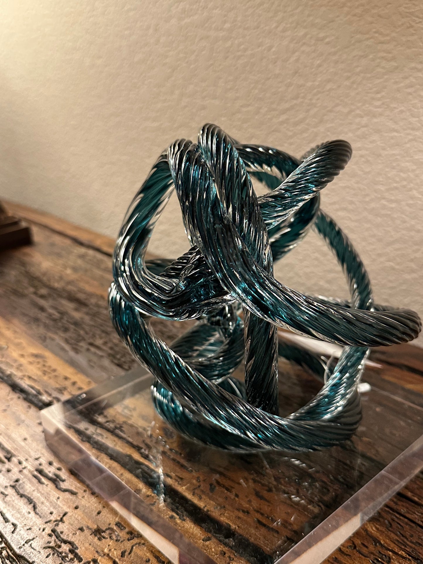 Blue & Green Glass Knot - 5.9 inches