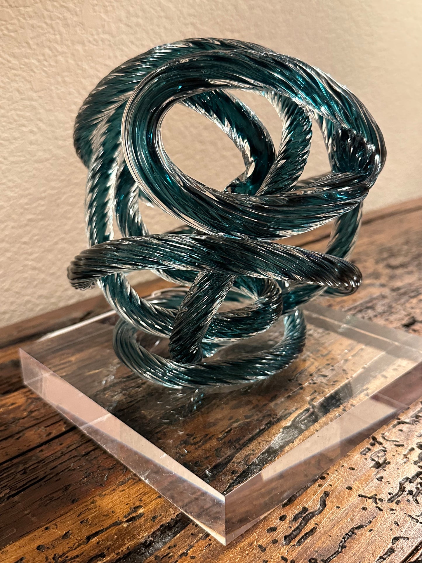 Blue & Green Glass Knot - 5.9 inches