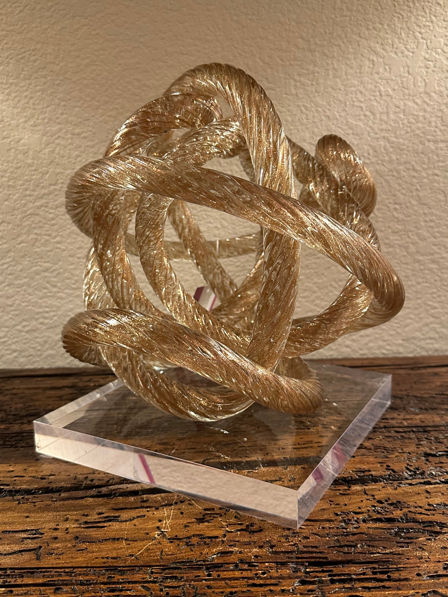 Shimmer Gold Glass Knot - 10 inches