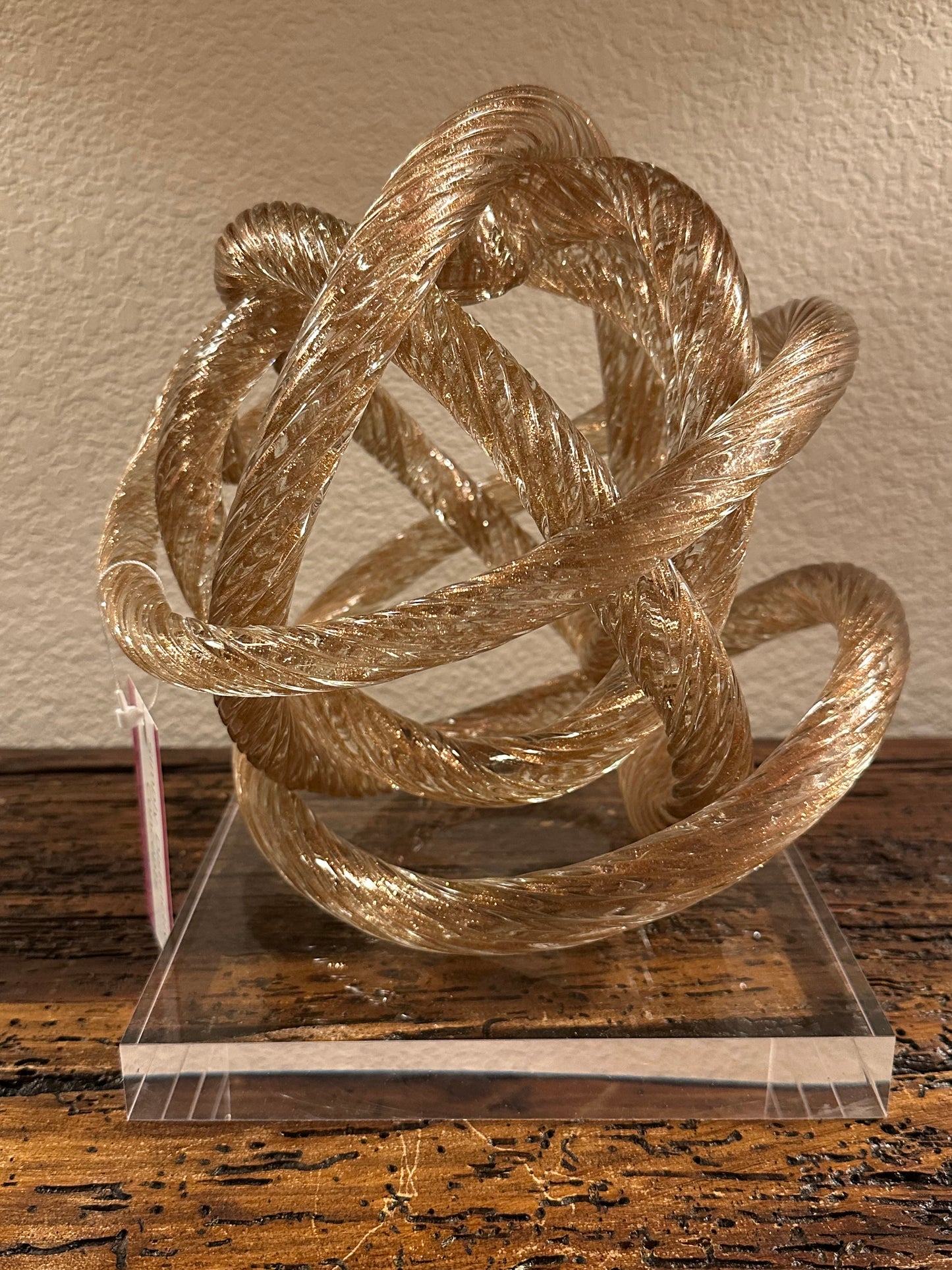 Shimmer Gold Glass Knot - 10 inches