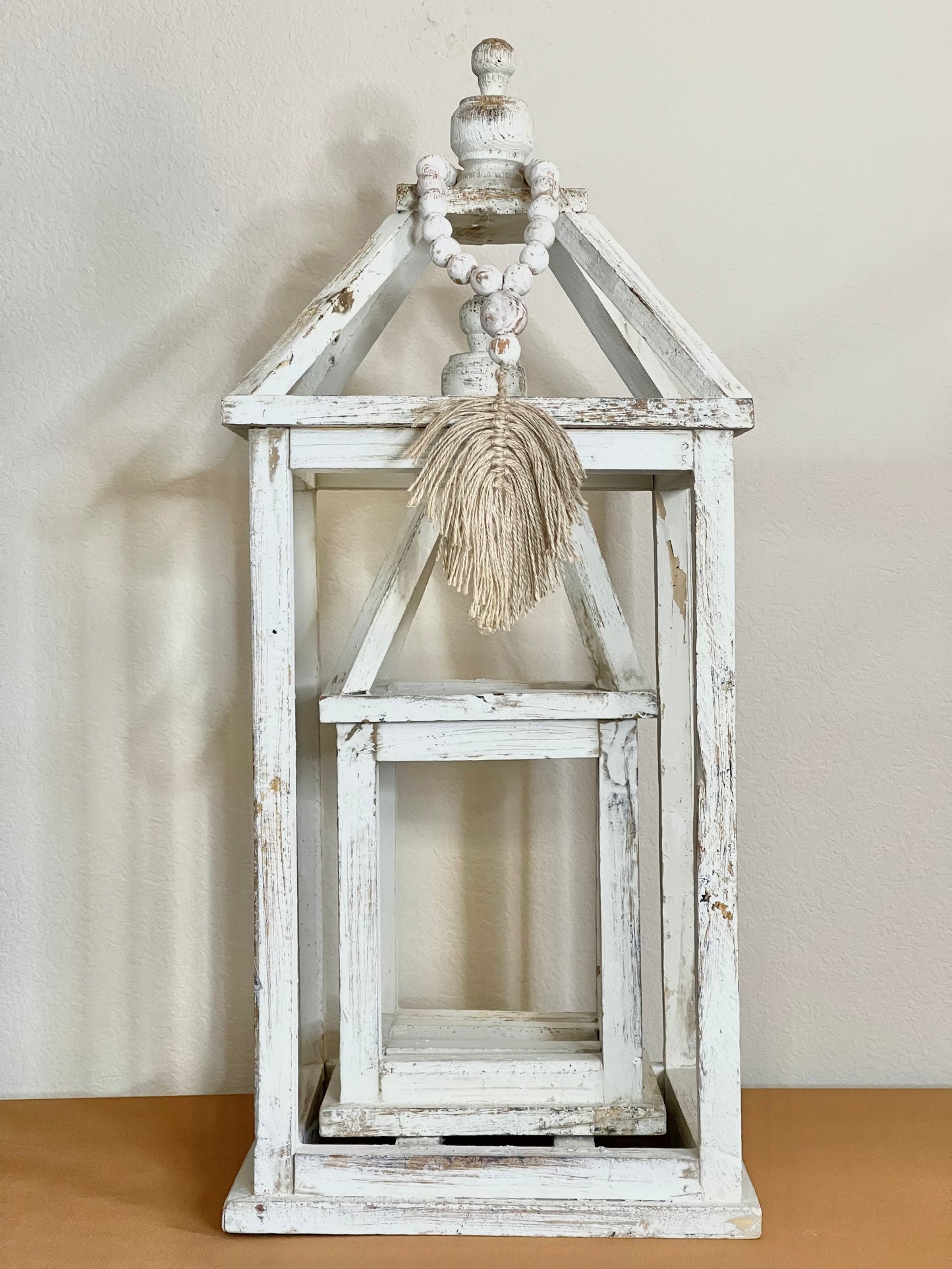 Farmhouse Wooden Lanterns (Set of 2)