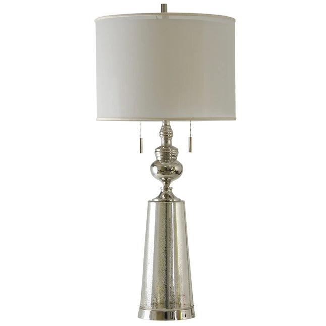 Plated Glass Double Pull Chain Lamp