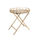 Oval Gold Metal Accent Table
