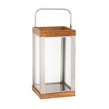 14" Metal & Wood Lantern