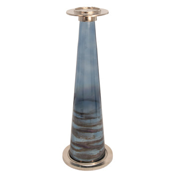 Blue Clear Pillar Candle Holders