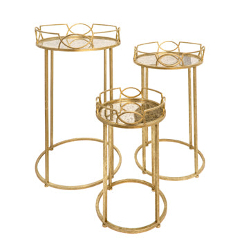 S/3 Gold Accent Tables