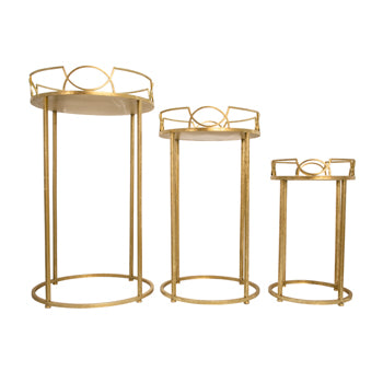 S/3 Gold Accent Tables