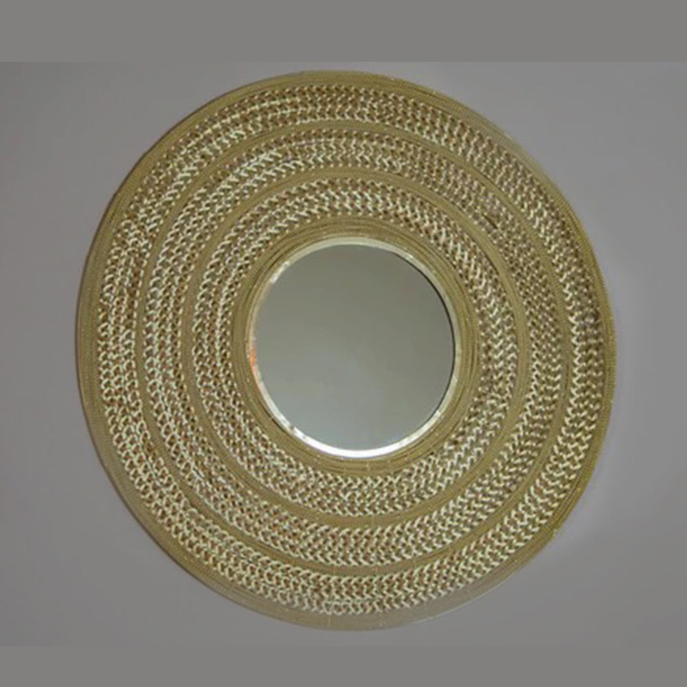 Gold Braided Round Mirror