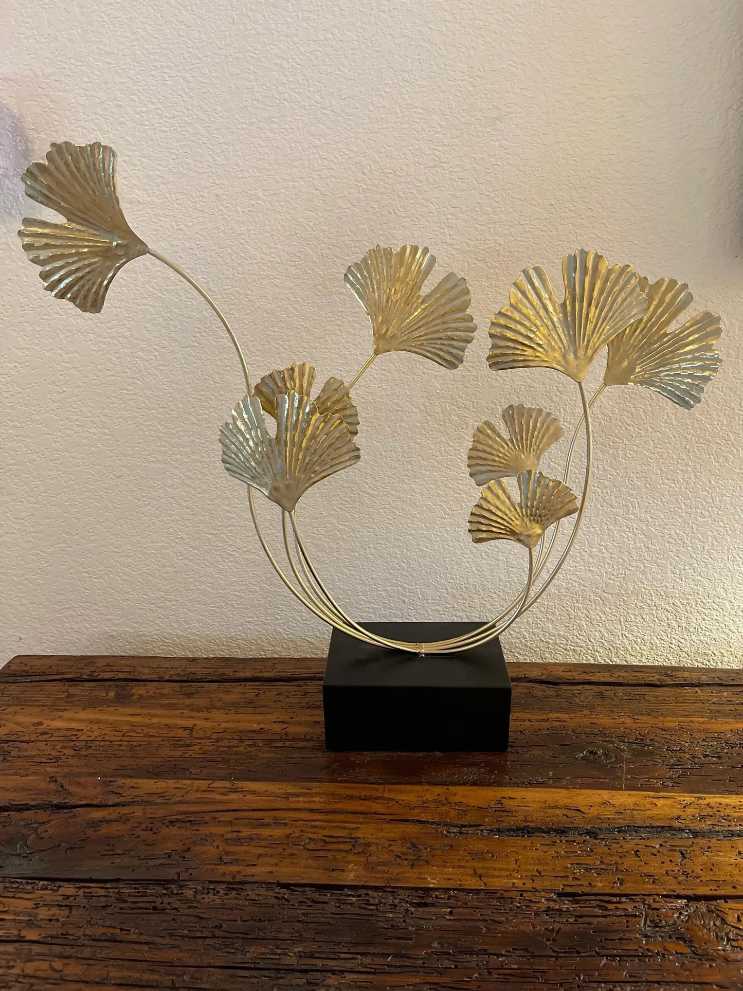 Gold Metal Floral Statue