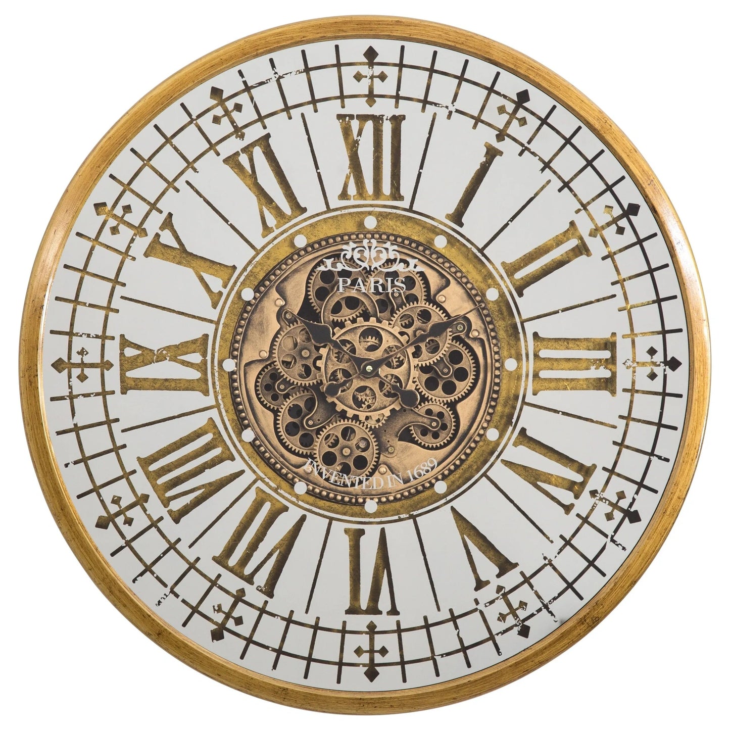 Gold Round Gear Clock