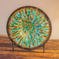 Green Glass Charger with Stand