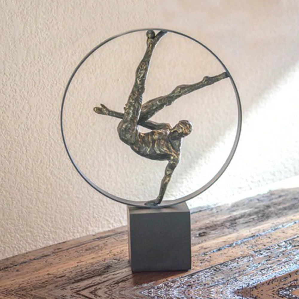 Gymnast Circle Bronze Sculpture