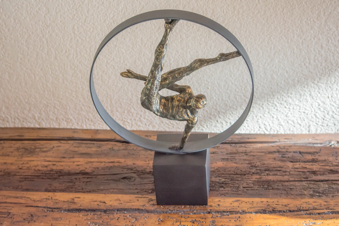 Gymnast Circle Bronze Sculpture