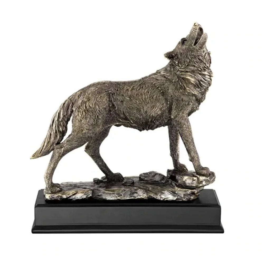 Howling Wolf 13" Bronze Statue