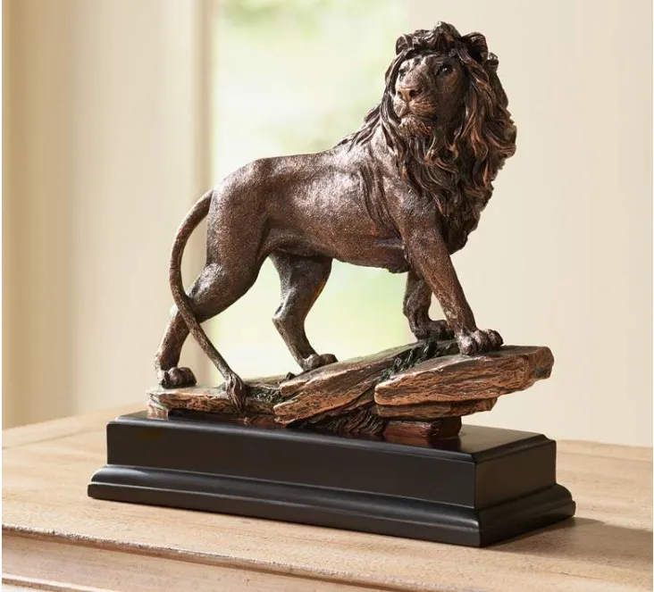 Regal Lion 11" Bronze Sculpture