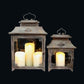 Square Rustic Metal Lantern - Small & Large
