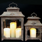 Square Rustic Metal Lantern - Small & Large