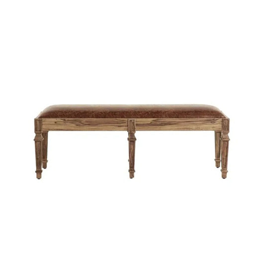 Wood & Leather Bench